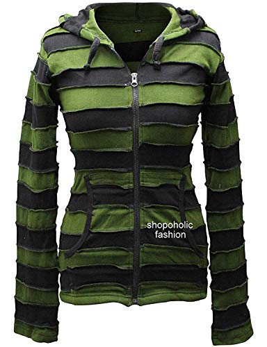 SHOPOHOLIC FASHION Women Love Peace Patchwork Hippy Hooded Jacket