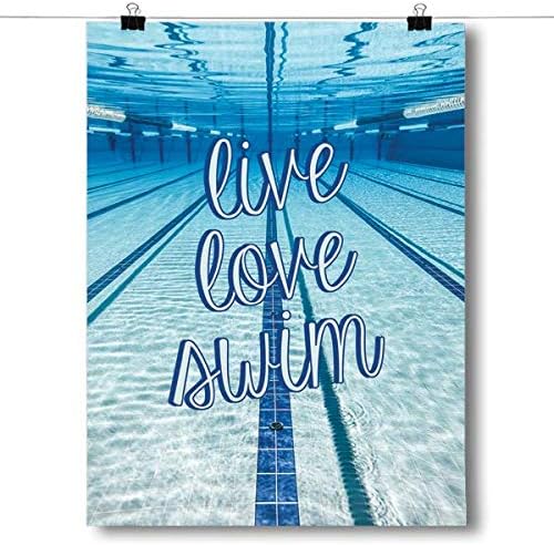 Inspired Posters - Live Love Swim Decorative Wall Art Poster - Modern Home Decor - Motivational Posters - UV Print 24x36 Poster