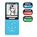 Mp3 Player, RUIZU X02 Ultra Slim Music Player with FM Radio, Voice Recorder, Video Play, Text Reading, 80 Hours Playback and Expandable Up to 128 GB (Blue) primary