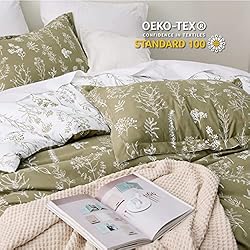 Bedsure Queen Comforter Set - Olive Green