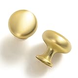 Goo-Ki Brushed Brass Cabinet Knob, Modern Zinc
