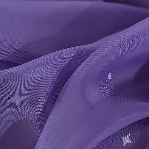 Promisen Christmas Curtains,1PCS Modern Christmas Window Snowflake Voile Drape Valance Curtains for Dining Room,Living Room,Bedroom,100cm x 200cm (Purple)