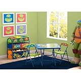 Delta Children Nickelodeon Teenage Mutant Ninja Turtles Playroom Solution Set (Table & Chair Set + Metal Multi-Bin Toy Organizer)