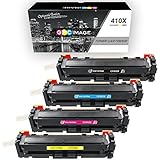 GPC Image 4 Pack Compatible Toner Replacement for HP 410X CF410X (1 Black, 1 Cyan, 1 Magenta, 1 Yellow) for use in HP LaserJet Pro MFP M477fdw M452dn M452nw MFP M477fdn MFP M477fnw M452dw Printers