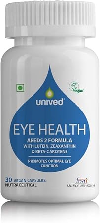 Unived Eye Health AREDS 2 Formula, with Lutein 20mg, Zeaxanthin 4mg, Beta-Carotene 4000IU, Vit E, Vit C, & Zinc, for Macular Degeneration, Strain, Dry Eyes & Vision Support, One Daily