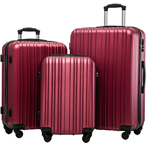 Merax Hylas 3 Piece Luggage Set Lightweight Spinner Suitcase(Wine Red) Merax Hylas 3 Piece Luggage Set Lightweight Spinner Suitcase(Wine Red)