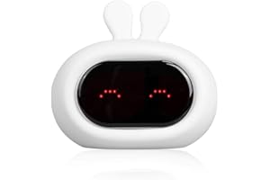 Lumipets LumiClock Bunny Nightlight and Alarm Clock, Help Babies, Toddlers, Girls and Boys Fall Asleep and Wake Up Gently, Wake to Rise Color Sound Interface, Cute Display Faces, Tap to Change