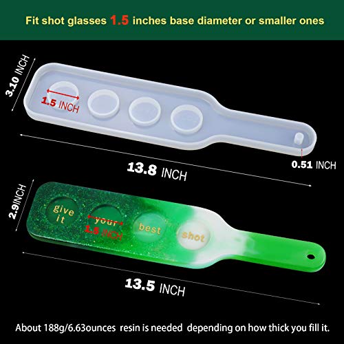 Shot Glass Tray Mold for Resin, Silicone Paddle Resin Molds for Resin