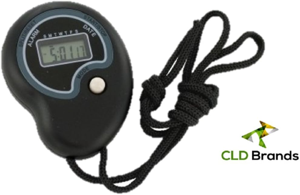 Stopwatch, Lap Timer, Time, Date, Alarm, No Frills Simple Operation, Light-Weight (1 Stopwatch)