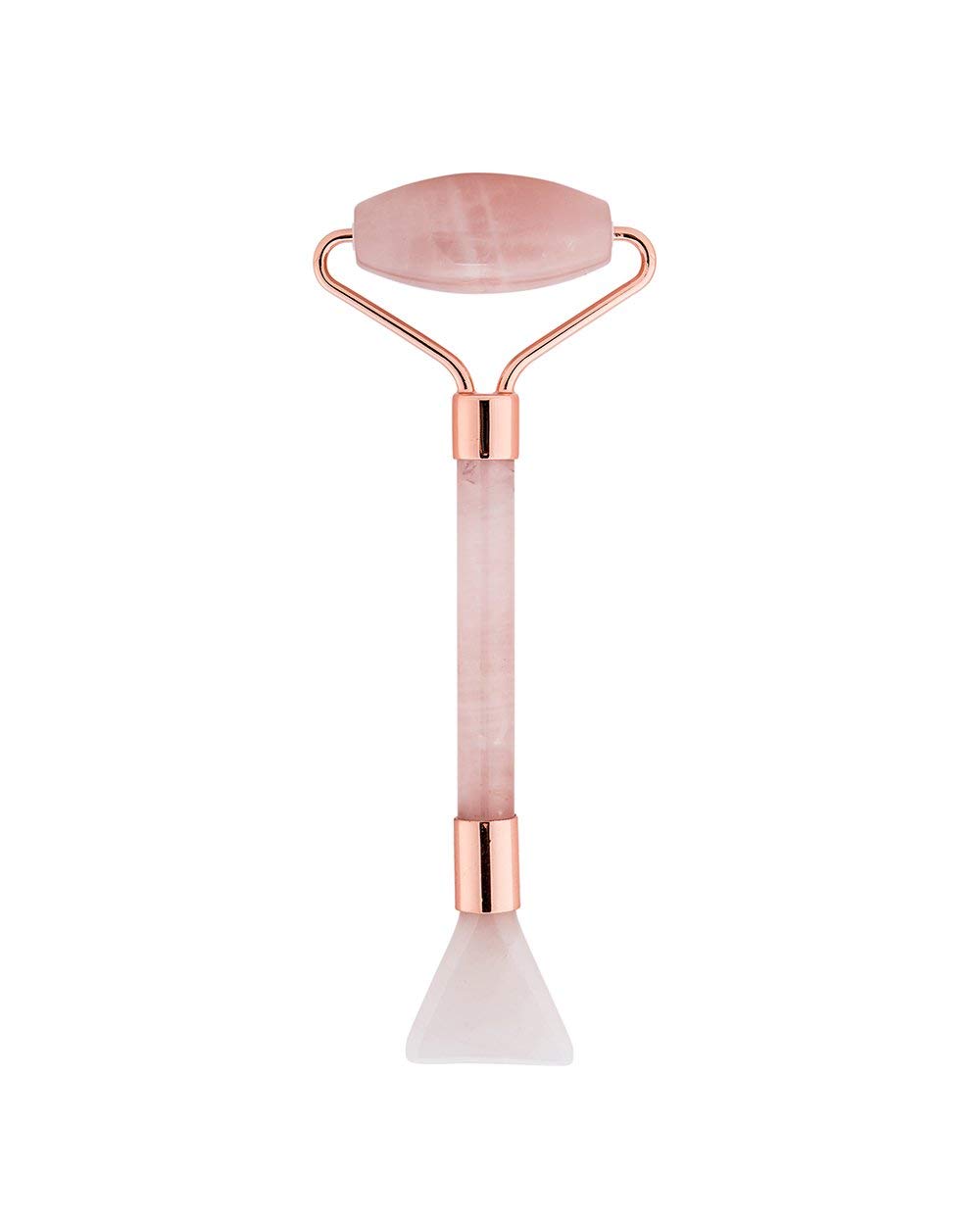 Vasanti Cosmetics Rose Quartz Roller & Gua Sha Tool - Facial Beauty Roller and Skincare Massager Tool - Minimizes Signs of Aging, Brightens and Defines Face