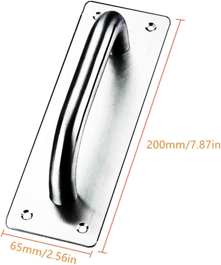 Sliding Door Handle, Tiberham Heavy Duty Stainless Steel Pull Push Door Handles with Back Plate - Image 3