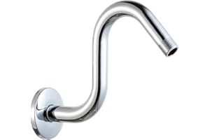 OFFO Shower Head Extension Arm 15.24cm(6 in), S Shaped Shower Arm with Flange High Rise Goose Neck Shower Arm Extension,Chrom