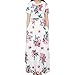 Artliving Womens Floral Print Long Dress Short Sleeve Empire Flower Maxi Dresses