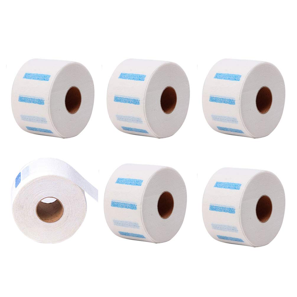 Minkissy 6 Roll Disposable Neck Protection Paper Strips, Barber Neck Tape, Necks Covering, Salon Hairdressing Supplies for Men Women