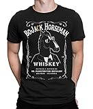 BoJack Horseman Whiskey T-Shirt, Cartoon Tee, (XL - Male) Black