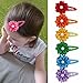 Boutique Baby Hair Flowers Snap Clips Wrapped Fabric Ribbon Berrettes Hair Pins for Toddler Girls Teens
