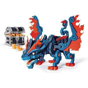 Bloco Toys Treasure Keeper Dragon | STEM Toy | DIY Building Construction Set (240 Pieces)