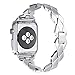 Wearlizer Silver Rhombus Compatible with Apple Watch Band 38mm 40mm iWatch Womens Mens Replacement Strap Wristband Stainless Steel Dressy Bracelet Series 4 3 2 1 Sport Edition Nike+