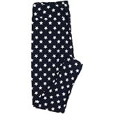 Lularoe TCTWO TC2 Americana USA Stars Navy and White Grid Stars Polka Dots Buttery Soft Womens Leggings fits Adults Sizes 18-26 TCTWO-9053-B-41