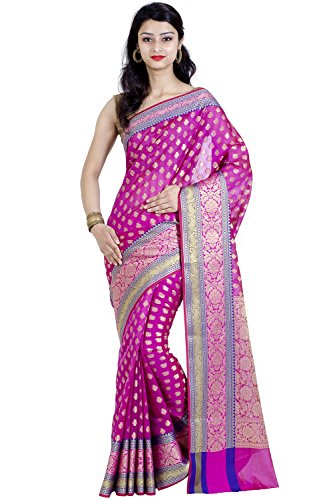 Chandrakala Purple Banarasi Cotton Silk Saree