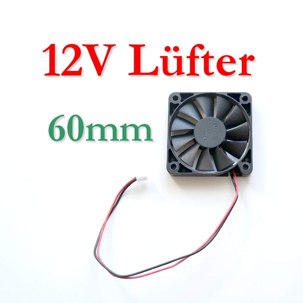 1 x 12 V Ventilador Refrigerador Fan 60 mm x 60 mm: Amazon.es ...