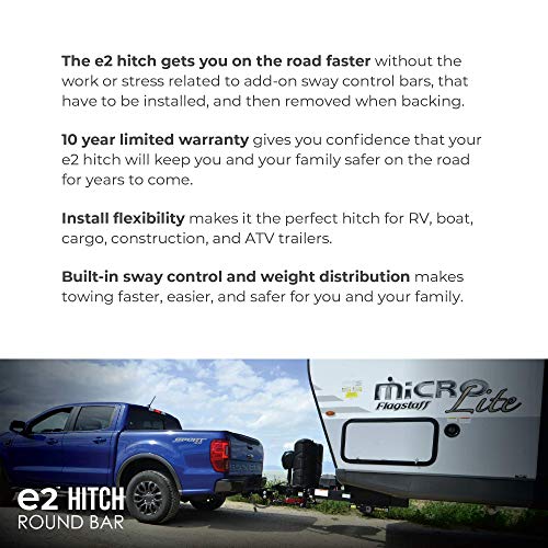 Fastway e2 2Point Sway Control Round Bar Hitch, 94000800, 8,000 Lbs