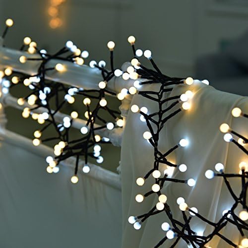 Colorful string lights 26 ft 400 LEDs outdoor water-proof string lights hotel café porch courtyard garden Christmas tree light (white + warm yellow)