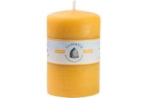 3.1"x5" Smooth Beeswax Pillar - 100% Pure Beeswax, Hand-Poured, Family-Run & Made in Toronto, Canada - by Gammy's Beezwax Can