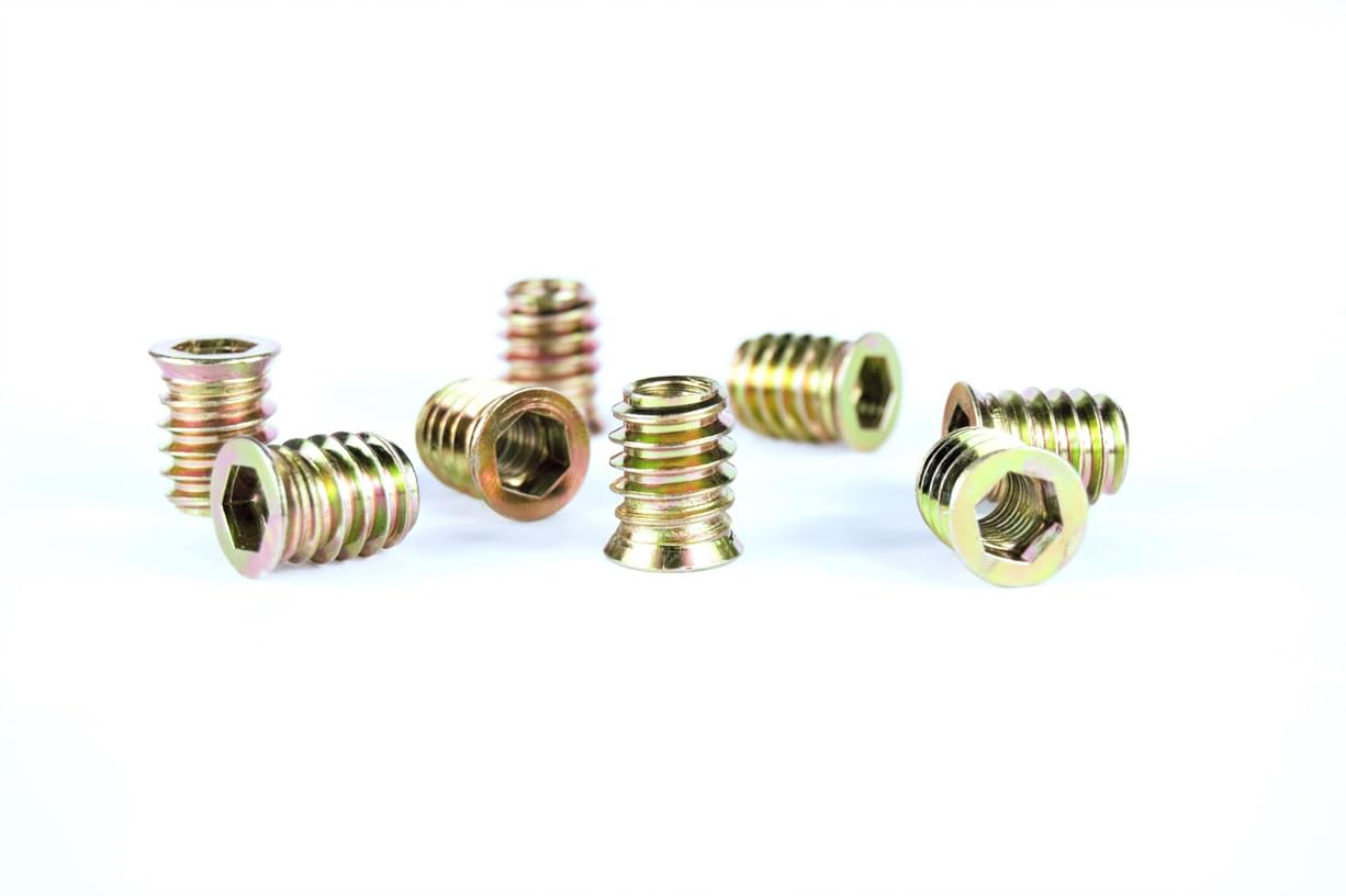 H-BOLT Type D Wood Insert Nuts - M6 & M8 Available - Premium Metal Threaded Inserts for Woodworking | Durable, Easy to Install, Ideal for Furniture and Cabinet Assembly (20, M8 13mm) — image 1