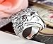 Flongo Red Eye Stainless Steel Eagle Hawk Ring Band Mens Tribal