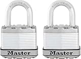 Master Lock Padlock, Magnum Laminated Steel Lock, 1-3/4 in. Wide, M1XT (Pack of 2-Keyed Alike)