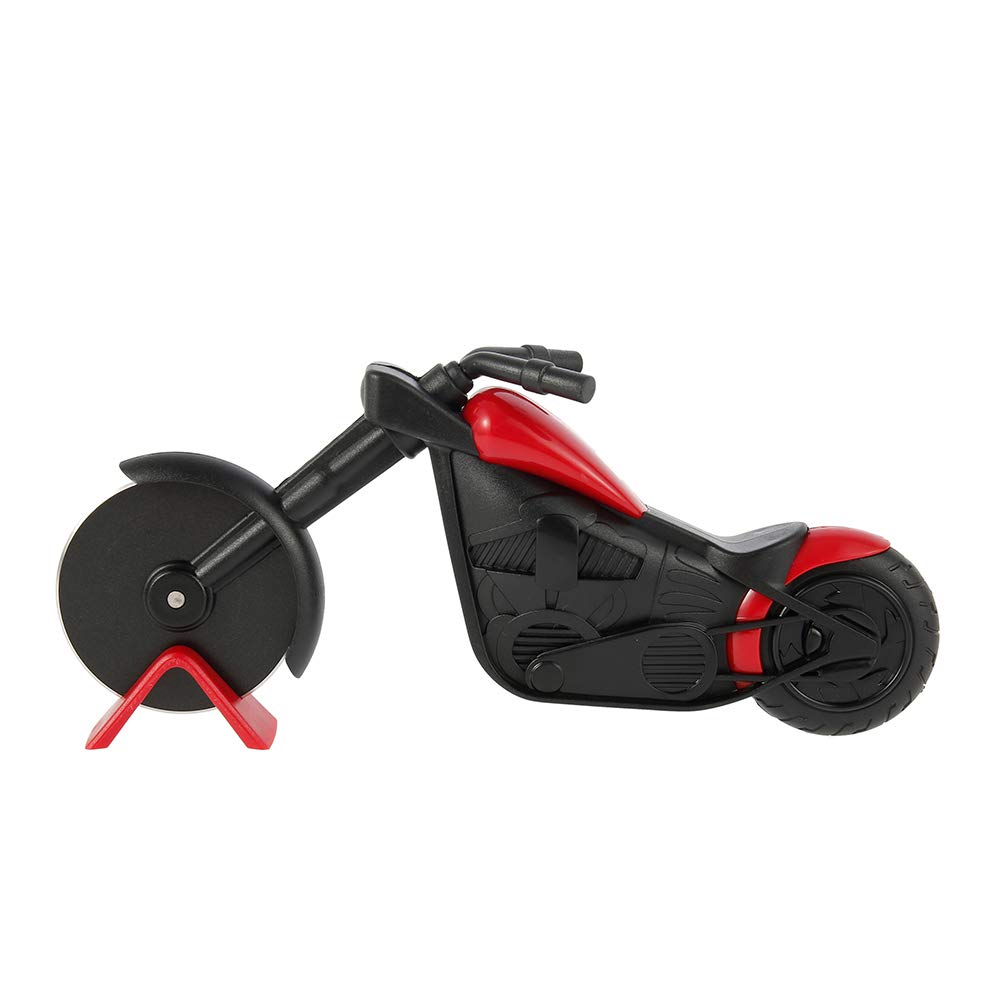 Motorbike Pizza Cutter Wheel Non-Stick Cutting Wheels Stainless Steel Motorbike Pizza Slicer with Stand for Pizza Lovers Kitchen Gadgets Housewarming Party Supplies