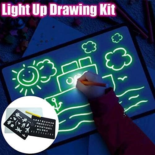 yangGradel Light up Drawing Fun Developing Toy Draw Sketchpad Board Portable for Children Kids
