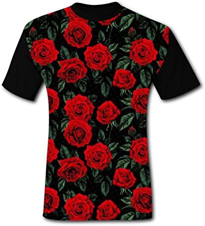 Qeron612kky The Rose Bush Men's Summer Short Sleeve Crew Neck Casual T-Shirt