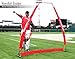 PowerNet 7 Foot Portable Pitching Screen A-Frame (Red) | Baseball Pitcher Protection | Instant Player and Coach Protector from Line Drives Grounders | Heavy Duty Knotted Netting | BP Net