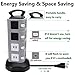 Surge Protector Power Strip Tower, SUPERDANNY 3000W 4.2A with 4 USB Prots 14 Outlets, 6.5ft Extension Cord Desktop Charging Station 900 Joules, 3-Prong, Grounded, Multiple Protections for Home, Office