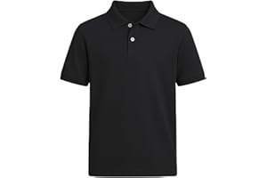 INGEAR Boys Golf Polo Long Short Sleeve Shirts Performance Active Wear Polo for Tennis Boys School Uniform Shirts