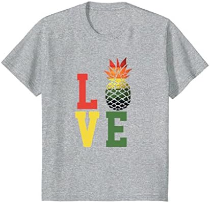 Kids Pineapple Shirt for Teen Girls, Pineapple Love Colorful Frui 12 Heather Grey