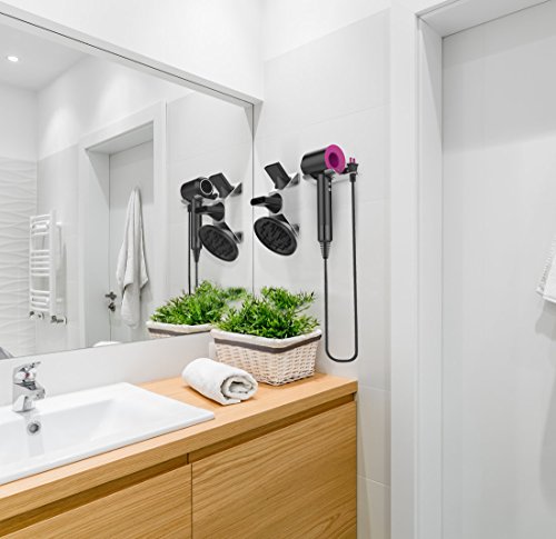 Dyson Supersonic Hair Dryer Wall Mount Holder, Featch Stainless Steel Wall Mount Organizer for Dyson Supersonic Hair Dryer - Thumbnail 7