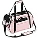 PETTOM Soft-Sided Pet Carrier for Dogs Collapsible Cats Travel Bag Under Seat Airline Approved Tote Fleece Pet Mats Included Escape Proof -M Pink