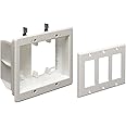 Arlington TVBU507-1 TV Box Recessed Outlet Wall Plate Kit, 3-Gang, White, 1-Pack