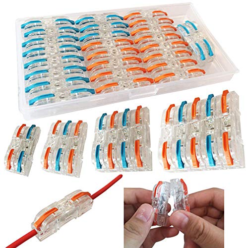 CTRICALVER SPL-1 Compact Wire Connectors, Conductor Wire Clamp Terminal Block with Levers for Solid Stranded