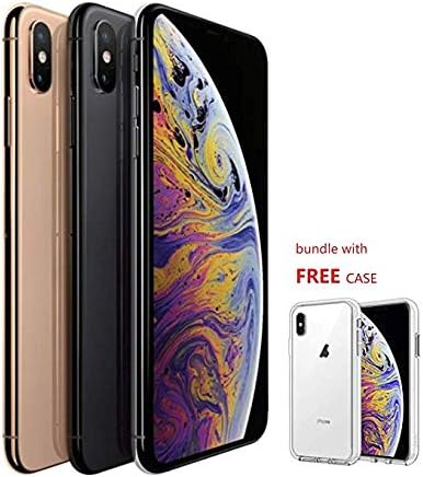 Apple iPhone Xs Max 6.5" Fully Unlocked GSM+CDMA, Bundle with Free case, Gold Gray or Silver, Pick You Color Customize Now (256Gb)