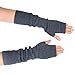 F Flammi Cashmere Blended Arm Warmer for Women Winter Fingerless Gloves Knit Mitten Gloves Wrist Warmer with Thumb Hole