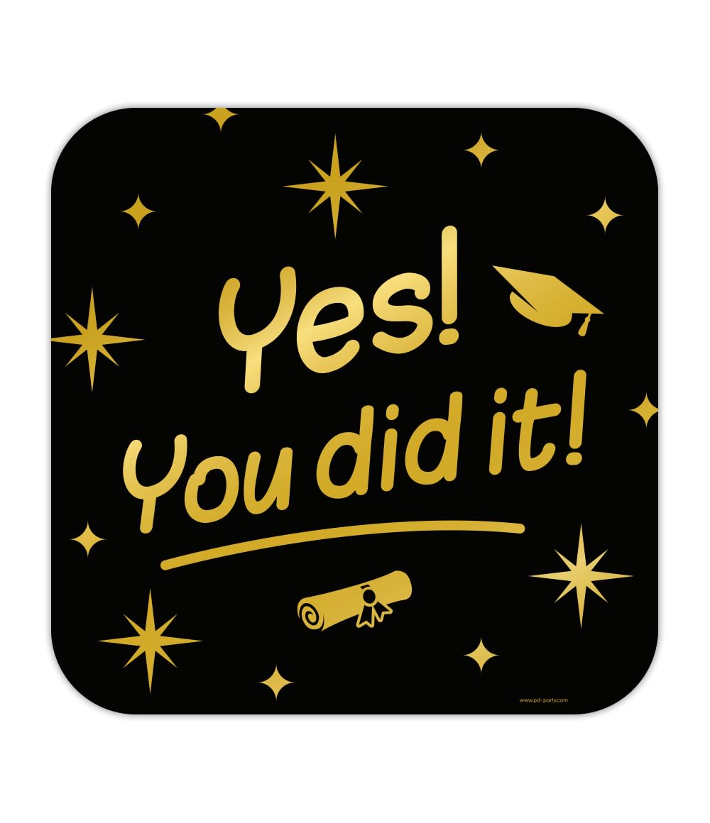 PD-Party - You did it - sign/window decoration for graduation parties - graduation decoration - graduation party decoration - party decoration - banner exam passed - you did it - 50 x 50 cm
