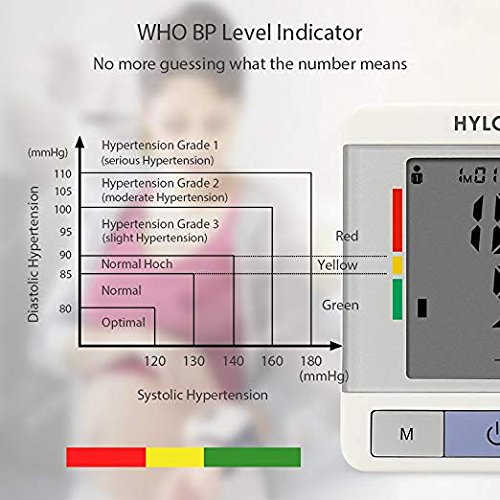 Wrist Blood Pressure Monitor HYLOGY FDA Approved Fully Automatic BP with Irregular Heartbeat Monitoring, Adjustable Wrist Cuff and Portable Case Perfect for Health Monitoring