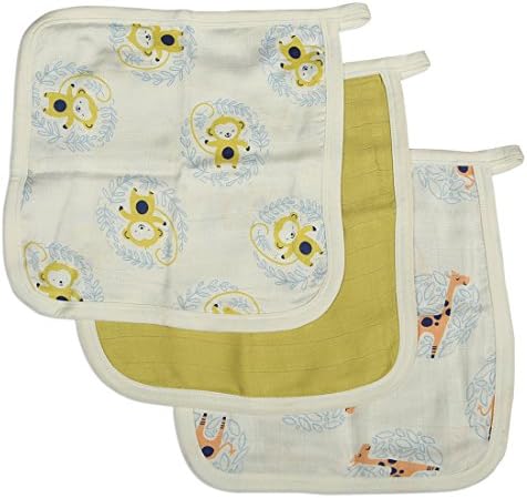 Silkberry Baby Bamboo Muslin Washcloth Set 3 Pack