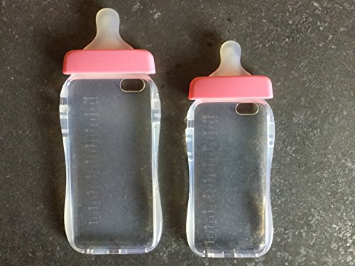 BlastCase Baby Bottle Cute 3D TPU Soft Pregnant Woman Milk Bottle Clear Case Lanyard Case Cover for iPhone 6 (Pink)