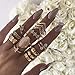 Boho Vintage Knuckle Gold Rings Set, Joint Punk Nail Ring Set for Women Girls