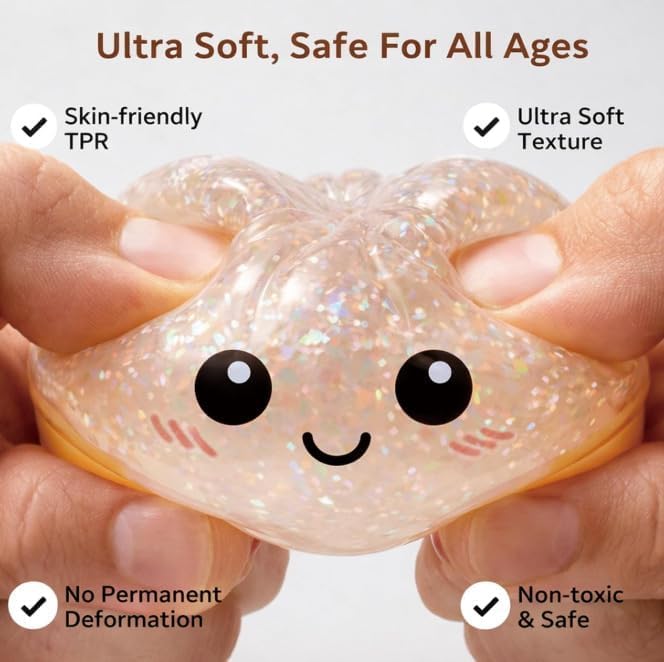 Last Page® Glitter Dumpling, Glitter Dumpling Squishy Box，Soft Squeeze Bao Bun Toy